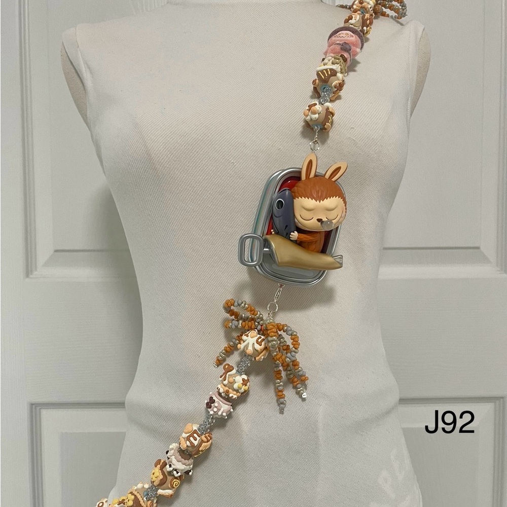 Handmade Crossbody Phone Strap with Figure Toy adjustable for Phone Lanyard,Bag